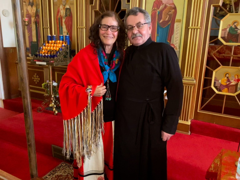 Maria and Ukrainian Orthodox Priest in Denver